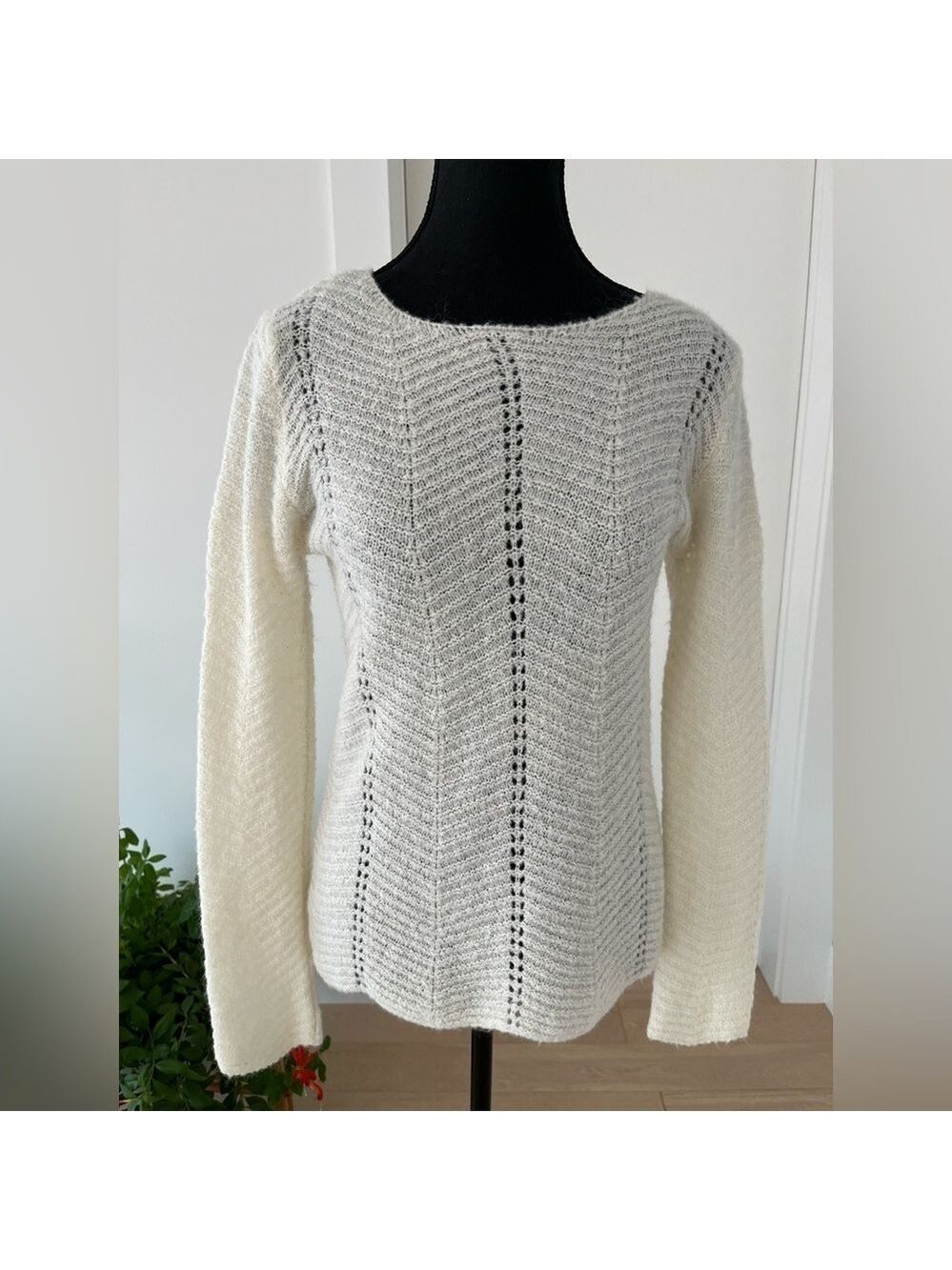 BARTOLINI Cream Colour Made Italy Mohair Blend Soft Sweater Neutral Coastal Cozy